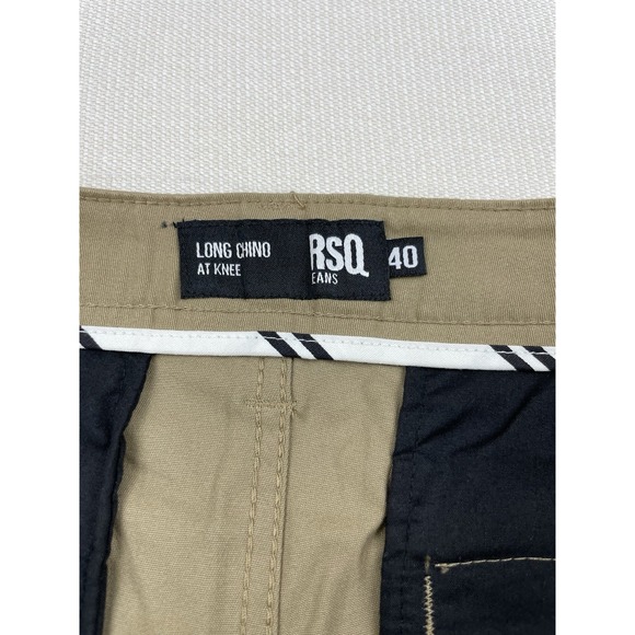 RSQ Jeans Men's Khaki Long Chino at Knee Casual Shorts Stretch NWT Waist 40 - Picture 8 of 14